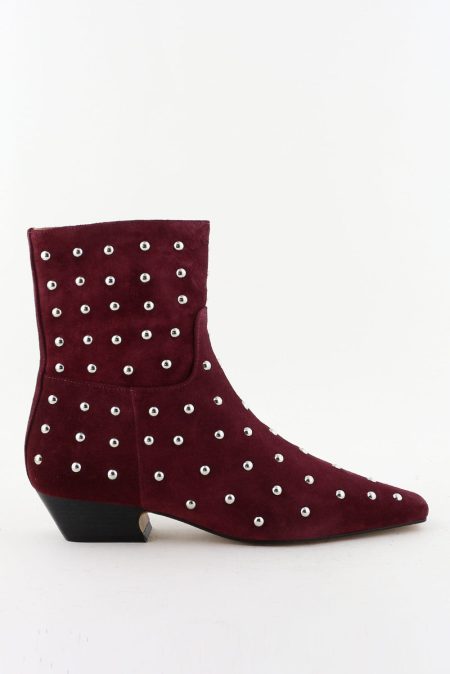 Toral enkellaarsjes TL-IRENE PUNK serraje anteado dark burgundy