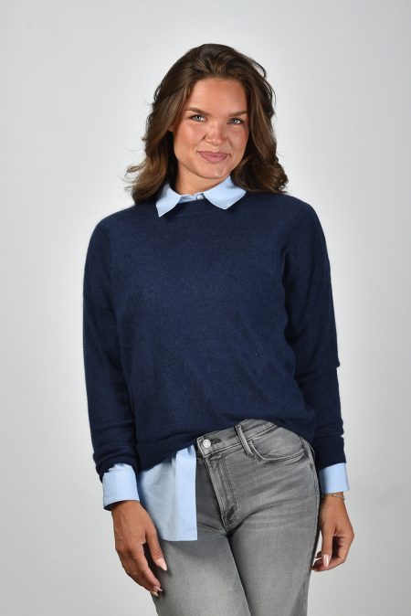 Les Tricots de Lea trui Marinette 37043 marine