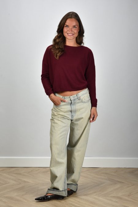 Les Tricots de Lea trui Monroe 37088 burgundy