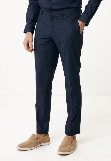 Pantalon Geruit Navy