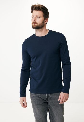 Basic Lange Mouwen T-shirt Navy