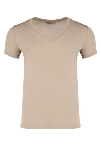 Slim v-neck t-shirt Nude