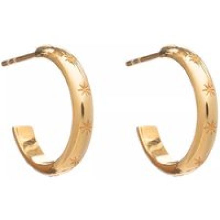 Rachel Jackson London Oorbellen - Star Studded Medium Hoops in gold