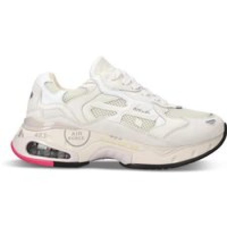 Premiata Low-Top Sneakers - Innovative Sneakers With Mixed Material Design in wit