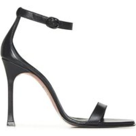 Amina Muaddi Sandalen - Nappa Leather Sandals With Delicate Ankle Strap in zwart