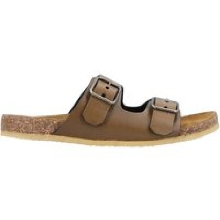 Saint Laurent Sandalen - Smooth Leather "Jimmy" Flat Sandals in bruin