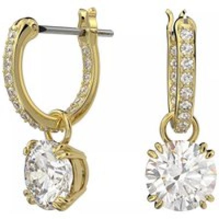 Swarovski Oorbellen - Constella drop Round cut Gold-tone plated in gold