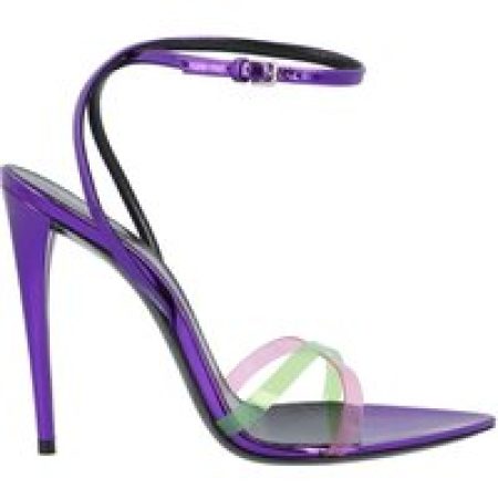 Saint Laurent Sandalen - Gippy Patent Leather And Plexi Sandals Purple in paars