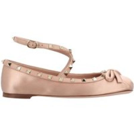 - Rockstud Satin Ballerinas Pink in roze