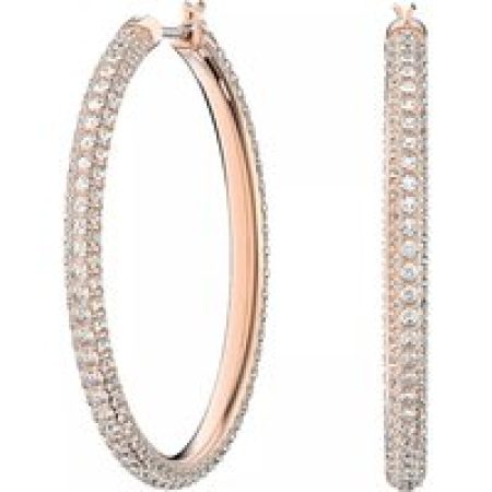 Swarovski Oorbellen - Stone hoop Pavé Large rose gold-tone plated in quarz