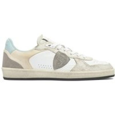 Philippe Model Low-Top Sneakers - Beige Low-Top Sneakers With Textured Leather Panel in meerkleurig