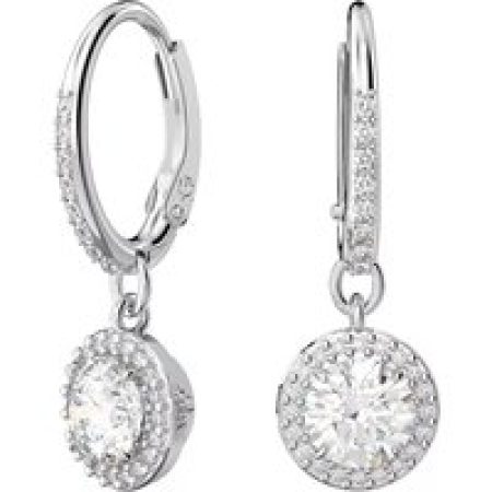 Swarovski Oorbellen - Constella drop Round cut Pavé Rhodium plated in silver