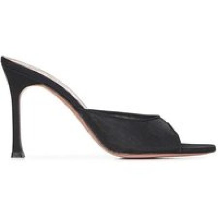 Amina Muaddi Sandalen - Black Mesh Sandals With Oblique Almond Toe in zwart