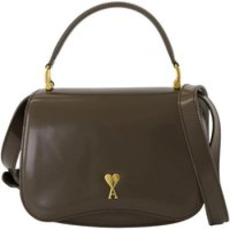 AMI Paris Hobo bags - Paris Paris Handbag - Leather - Khaki in groen