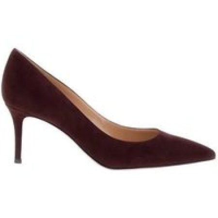 Gianvito Rossi Hoge hakken - Burgundy Suede Gianvito Rossi Pumps With 70 Mm Hee in zwart