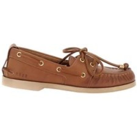 - Brown Leather Boat Loafer in bruin