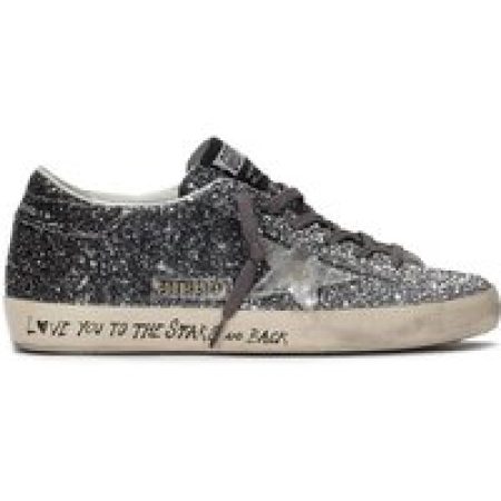 Golden Goose Low-Top Sneakers - Super-Star Classic With List Glitter in grijs