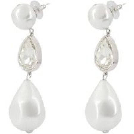self-portrait Oorbellen - Pearl Crystal Droplet Earrings - Others - White in white
