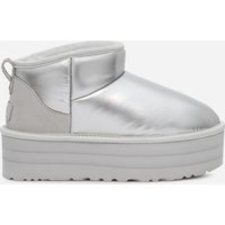 UGG® Ultra Mini Hi Shine-laars met plateauzool in Silver