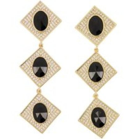 self-portrait Oorbellen - Crystal Tiered Earrings in gold