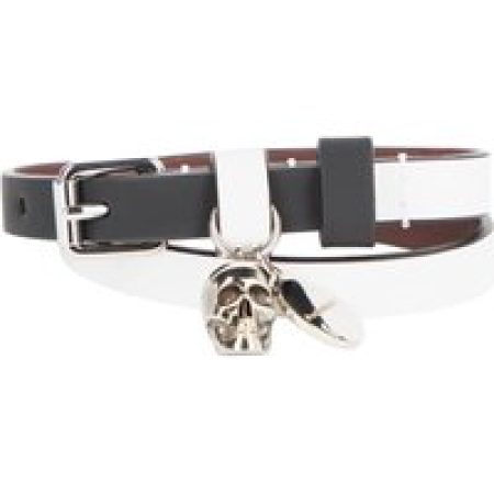 Alexander McQueen Armbanden - Skull Leather Bracelet in black