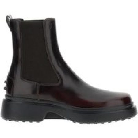 Tod's Boots - Burgundy Brown Ankle Boots With Elastic Sides in bruin