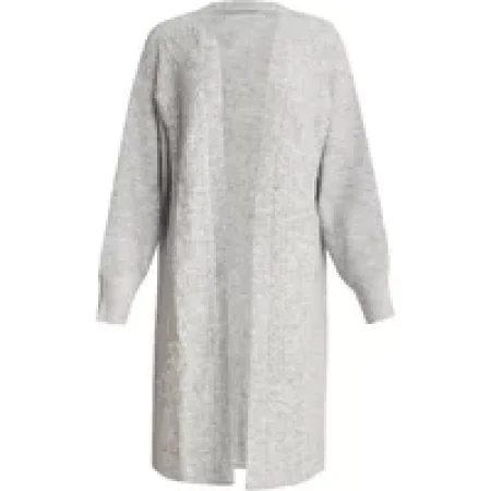 Smashed Lemon 24630 grijze oversized open cardigan met vlechtstructuur