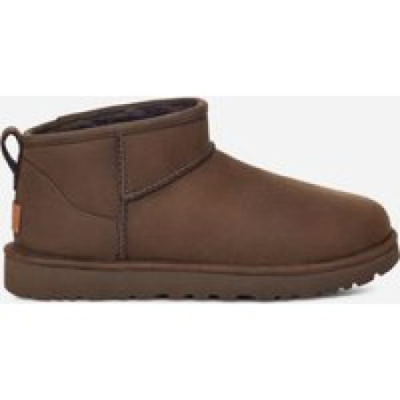 UGG® Classic Ultra Mini-laars van leer in Brown