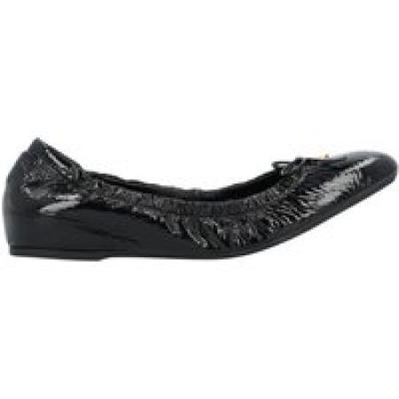 - Vlogo Signature Ruched Slip-On Ballerina in zwart