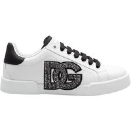 Dolce&Gabbana Low-Top Sneakers - Portofino Light Leather Sneakers With Dg Logo in wit