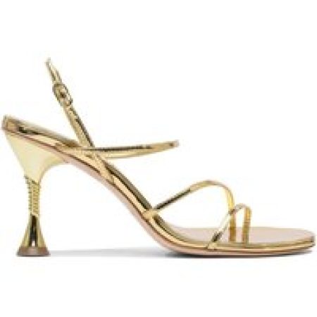 STUDIO AMELIA Sandalen - Trumpet-Heel Leather Sandals With Shimmering Finis in goud