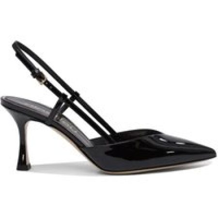 Ninalilou Hoge hakken - Pointed-Toe Black Patent Leather Heeled Shoes in zwart