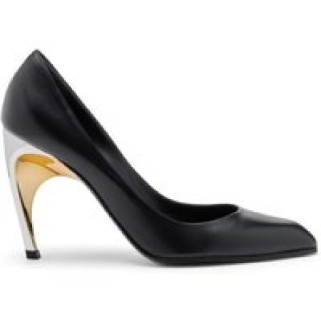 Alexander McQueen Hoge hakken - Pointed Toe Heeled Shoes With Metallic Heel in zwart