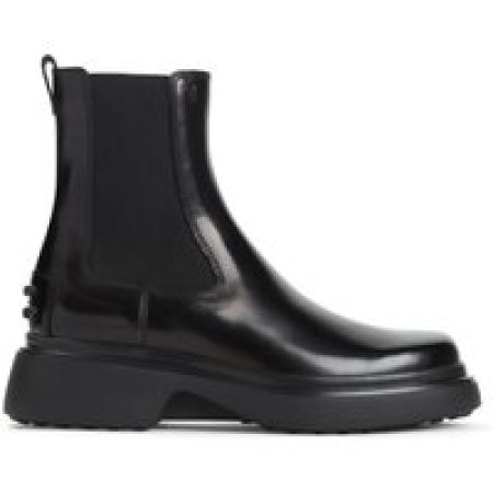 Tod's Boots - Black Leather Ankle Boots With Elastic Panels in zwart