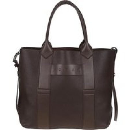 Hogan Shoppers & Totes - Structured Brown Leather Shopping Bag in bruin