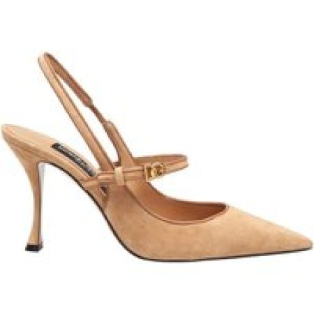 Dolce&Gabbana Hoge hakken - Beige/Camel Suede And Nappa Slingbacks in beige