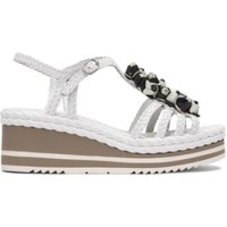 Pons Quintana Sandalen - Braided Strap Sandals With Platform Sole in wit