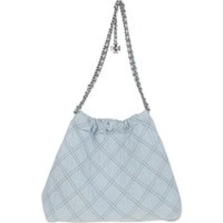 Tory Burch Shoppers & Totes - Quilted Cotton And Leather Shopper Bag in blauw