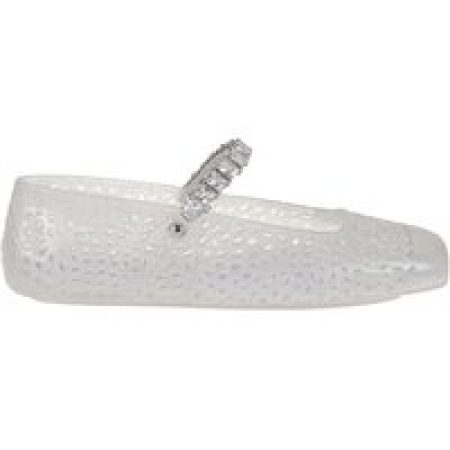 - Square Toe Ballerinas With Crystal Strap in zilver