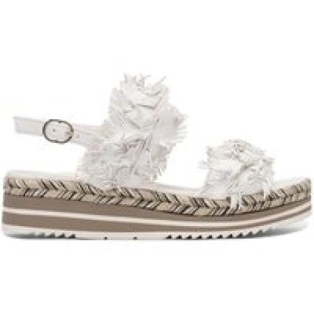 Pons Quintana Sandalen - Platform Sandals With Textured Woven Edge in wit