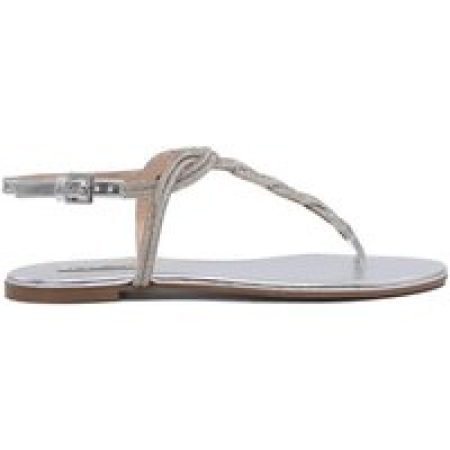 Ninalilou Sandalen - Braided Leather Sandals With Silver Finish in zilver