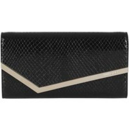 Jimmy Choo Clutches - Snake-Print Leather Clutch With Gold Accents in zwart