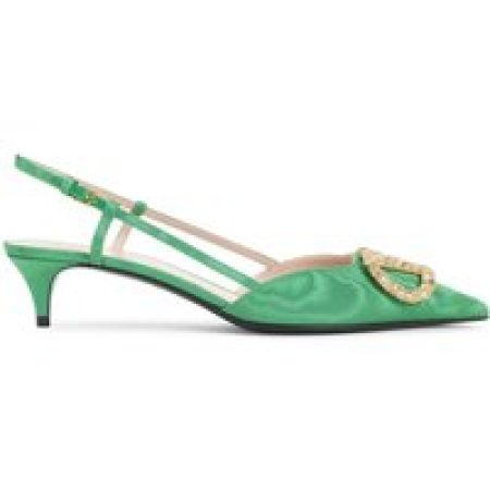 Valentino Garavani Sandalen - Ornate Green Slingback Pumps in groen