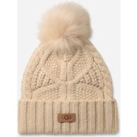 UGG® Cable Pom-muts in Cream