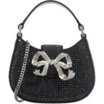 self-portrait Hobo bags - Rhinestone Crescent Bow Micro Bag in zwart