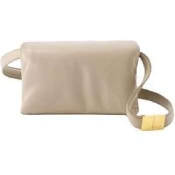 Marni Shoppers - Hobo Small Prisma Bag - Leather - Beige in taupe