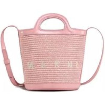 Marni Bucket bags - Light Pink Mini Tropicalia Woven Bucket Bag in roze