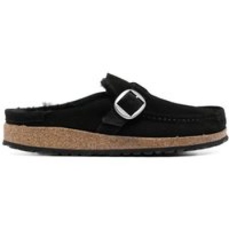 Birkenstock Sandalen - Black Buckley Shearling Suede Slip-On Shoes in zwart