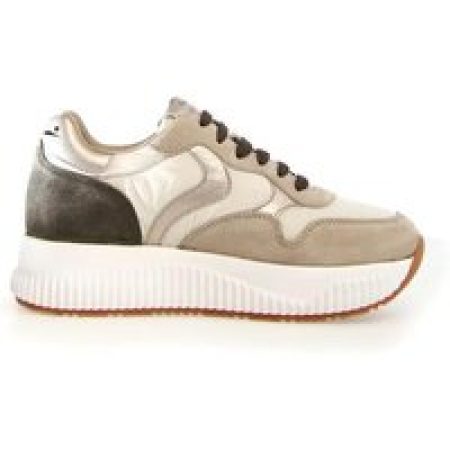 Voile Blanche Low-Top Sneakers - Luxurious Leather And Suede Sneakers With Gold Acc in beige
