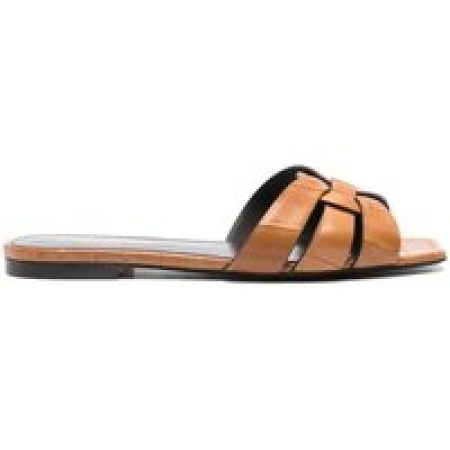Saint Laurent Sandalen - Tribute Flat Sandals in bruin